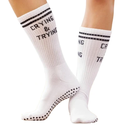 Souls. Women's Crying & Trying Grip Crew Socks
