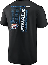 Fanatics Men's Oklahoma City Thunder 2025 Conference Champions Roster Buzzer Beater Short Sleeve T-Shirt