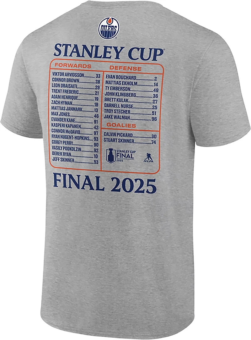 Fanatics Men's Edmonton Oilers 2025 NHL Conference Finals Participant Roster Cotton Short Sleeve T-Shirt