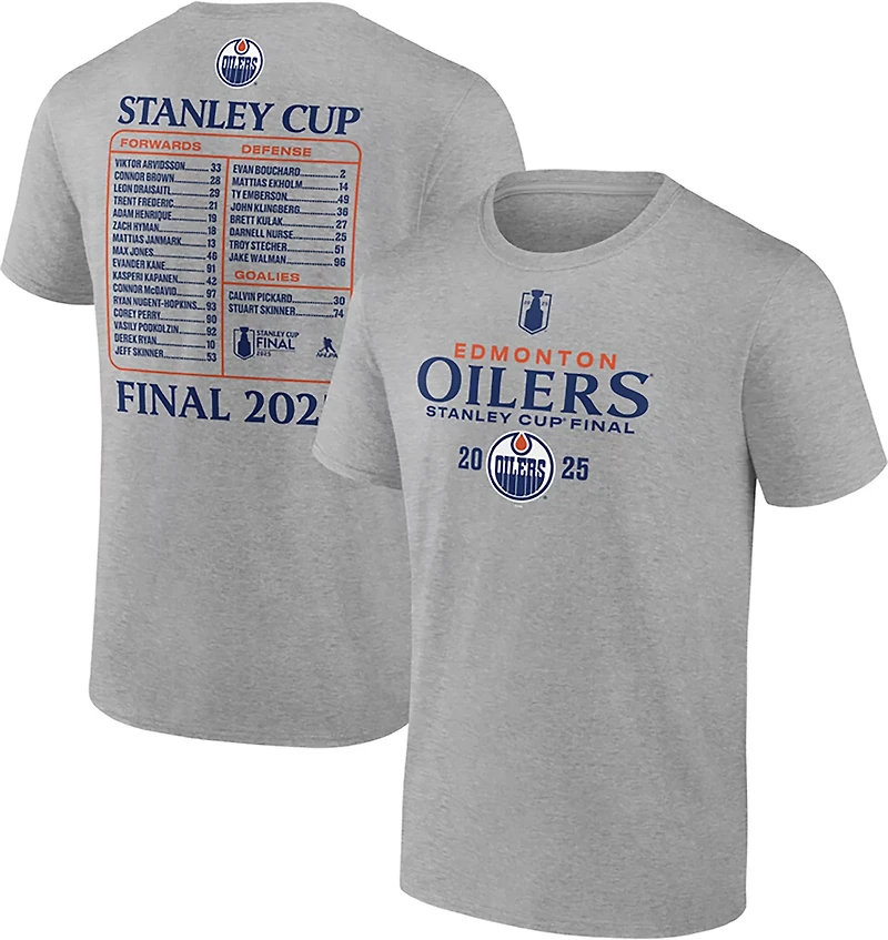 Fanatics Men's Edmonton Oilers 2025 NHL Conference Finals Participant Roster Cotton Short Sleeve T-Shirt