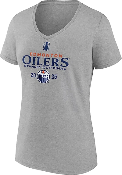 Fanatics Women's Edmonton Oilers 2025 NHL Conference Finals Participant Roster Cotton V Neck Short Sleeve T-Shirt