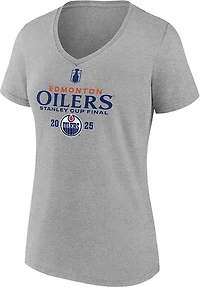 Fanatics Women's Edmonton Oilers 2025 NHL Conference Finals Participant Roster Cotton V Neck Short Sleeve T-Shirt
