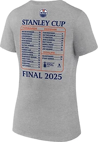 Fanatics Women's Edmonton Oilers 2025 NHL Conference Finals Participant Roster Cotton V Neck Short Sleeve T-Shirt