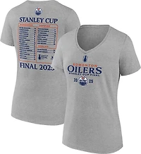 Fanatics Women's Edmonton Oilers 2025 NHL Conference Finals Participant Roster Cotton V Neck Short Sleeve T-Shirt