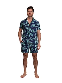 Beach Bros Men's Enlarged Leaves Cabana Swim Set