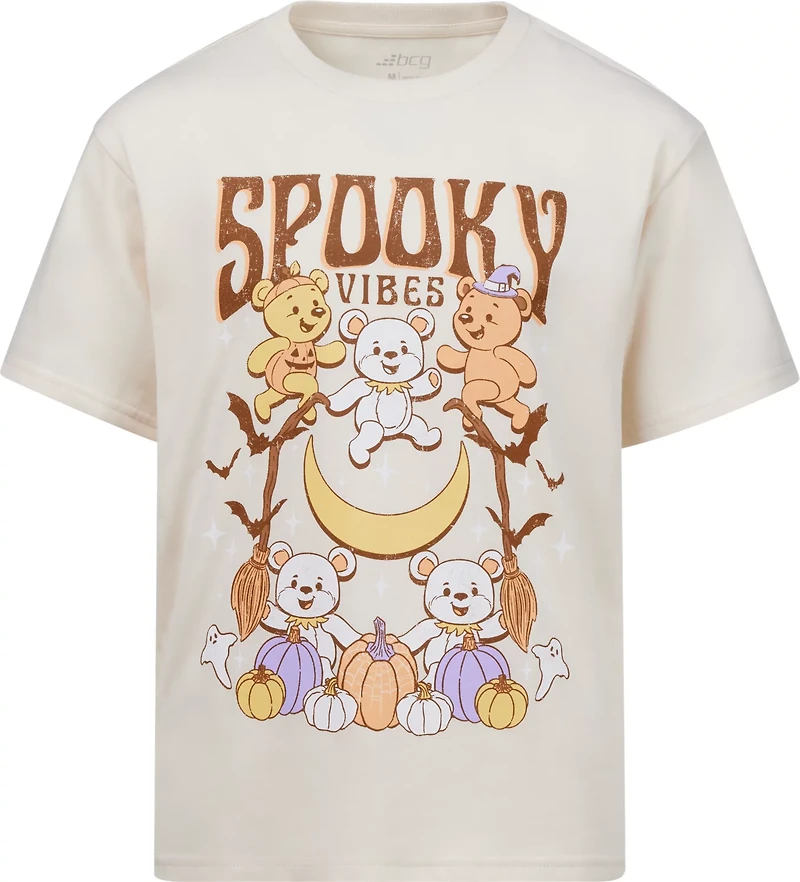 BCG Girls' Lifestyle Cotton Boxy Spook Vibe T-shirt
