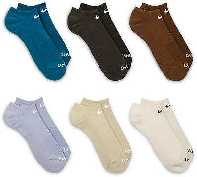 Nike Men's Everyday Plus Cushion Training No Show Socks 6 Pack
