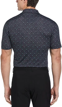 Callaway Men's Dolphin Texture Print Short Sleeve Polo Shirt