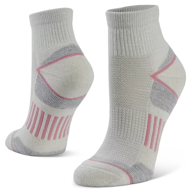 Magellan Outdoors Women's Broken Stripe Hiker Quarter Socks 2-pack
