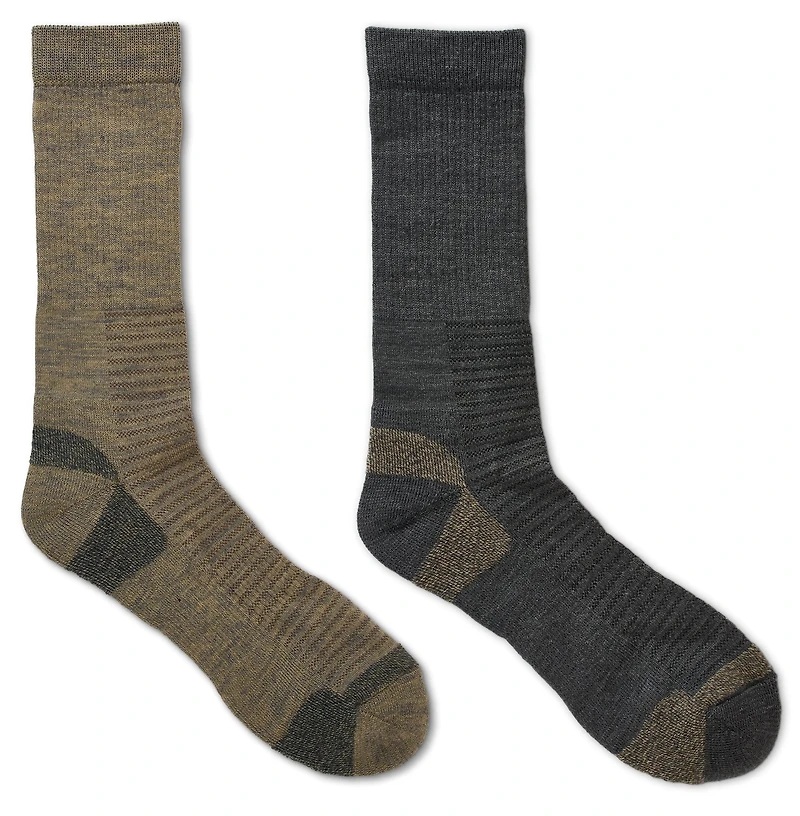 Magellan Outdoors Men's Broken Stripe Hiker Crew Socks 2-pack