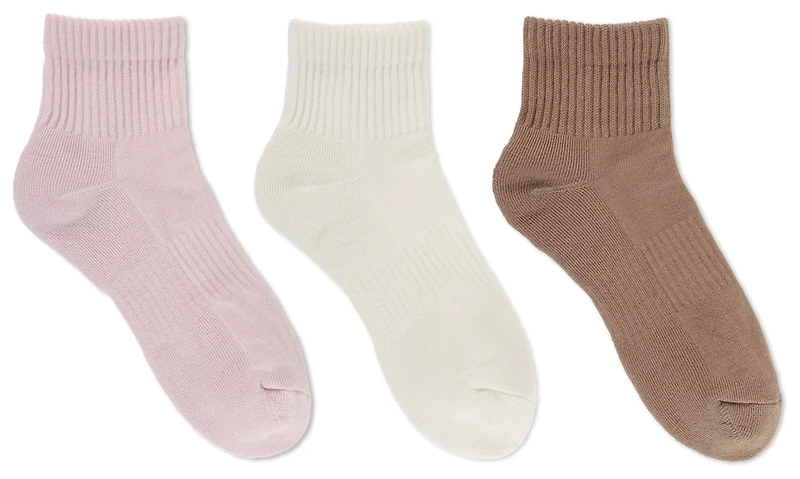 BCG Women's Solids Quarter Socks 3-pack