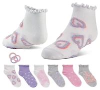 BCG Girls' Love Bows Hair Tie Ankle Socks 6-pack