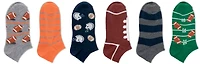 BCG Boys' Football No Show Socks 6-pack