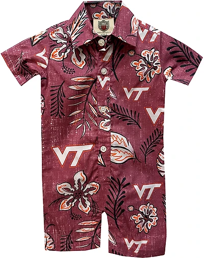 Wes and Willy Infants' Virginia Tech Vintage Floral Romper