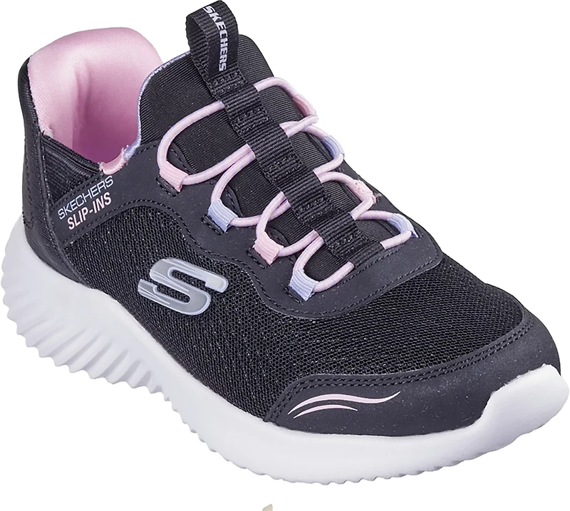 SKECHERS Girls' (4-6) Slip-Ins Bounder Simple Cute Shoes