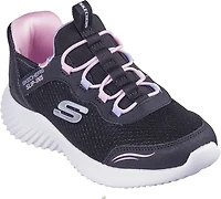 SKECHERS Girls' (4-6) Slip-Ins Bounder Simple Cute Shoes