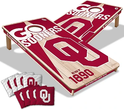 YouTheFan Oklahoma Solid Wood 2 ft x ft Cornhole Set