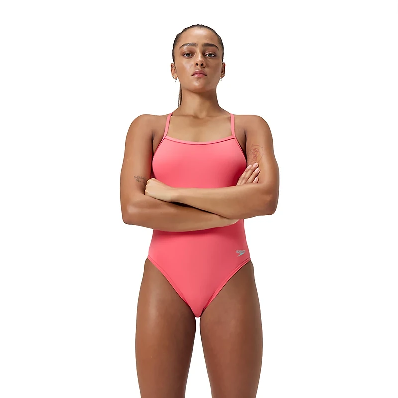 Speedo Women's Solid V-Back One-Piece Competitive Swimsuit