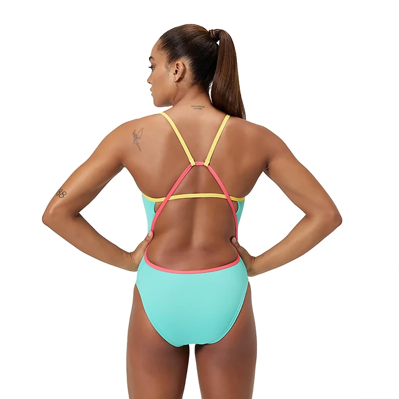 Speedo Women's Solid Tri-Back One-Piece Competitive Swimsuit