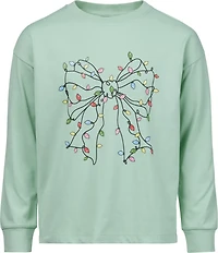 BCG Girls' Twinkle Bow Cotton Graphic Long Sleeve T-shirt