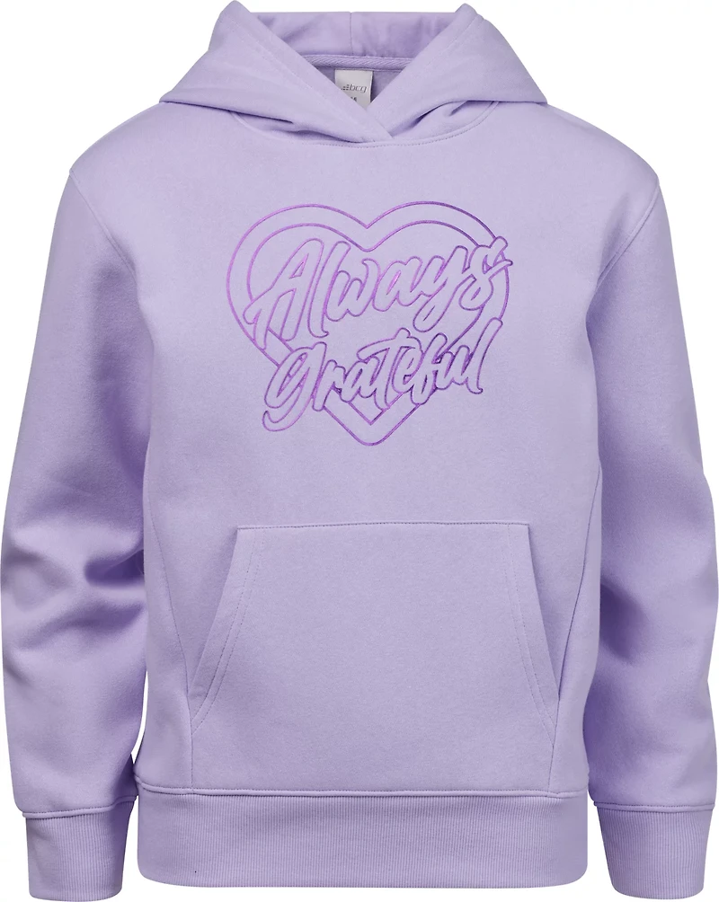 BCG Girls' Cotton Fleece Grateful Print Hoodie