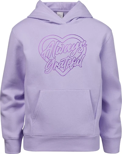 BCG Girls' Cotton Fleece Grateful Print Hoodie