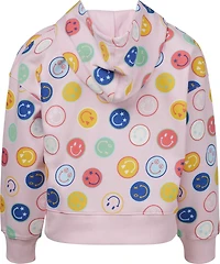 BCG Girls' Cotton Fleece Smiles Print Full Zip Hoodie