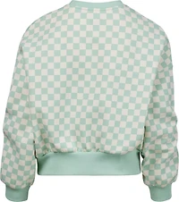 BCG Girls' Cotton Fleece Check Cropped Crew