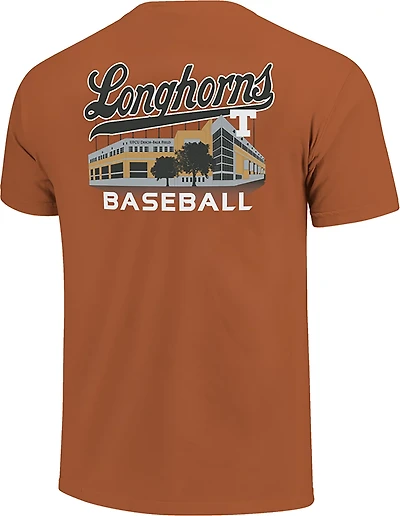 Image One Men's Texas Longhorns Stadium Baseball Script DS Short Sleeve T-shirt