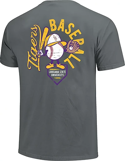 Image One Boys' LSU Tigers Bat Boy Double Sided Short Sleeve T-shirt