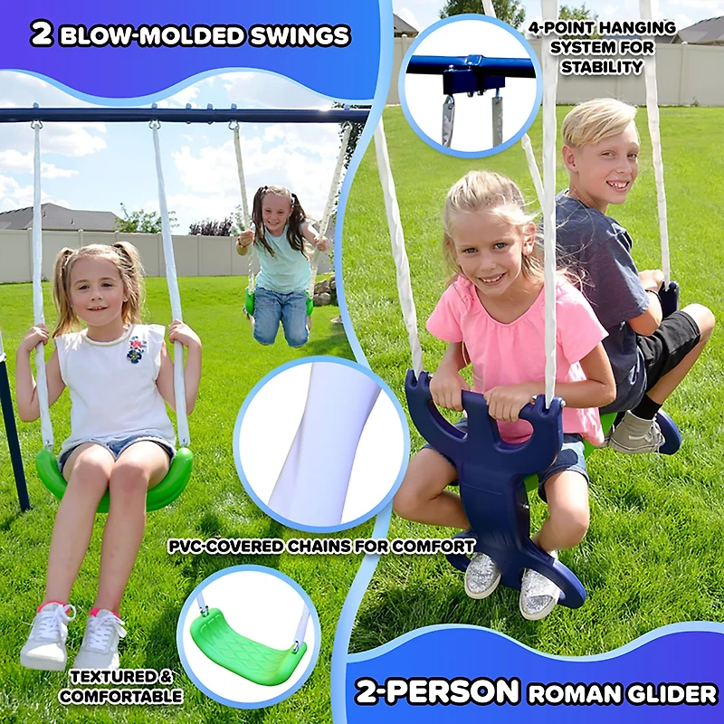Sportspower Rosemead Metal Swing and Slide Set