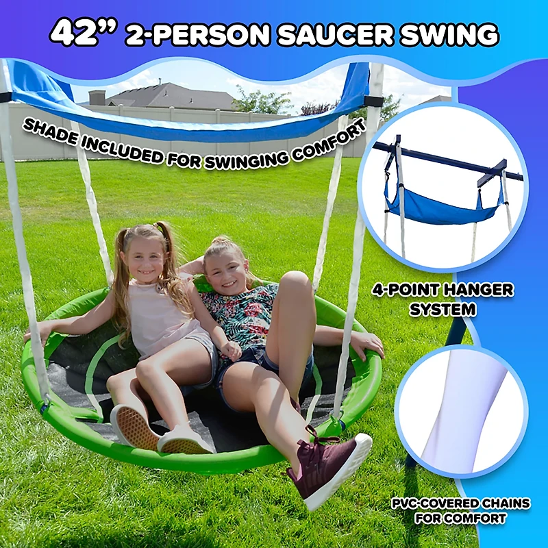 Sportspower Rosemead Metal Swing and Slide Set