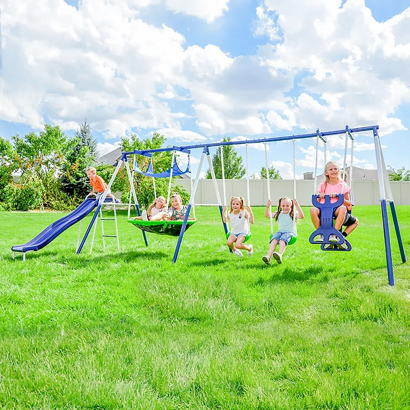 Sportspower Rosemead Metal Swing and Slide Set