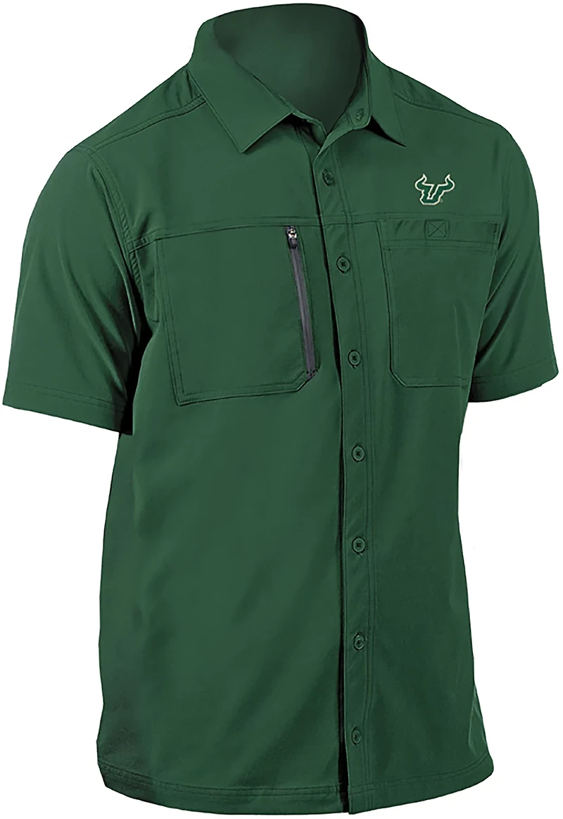 Antigua Men's University of South Florida Kickoff Woven Fishing Shirt