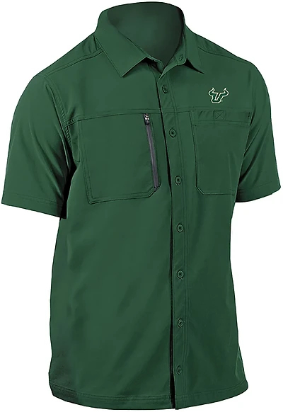 Antigua Men's University of South Florida Kickoff Woven Fishing Shirt