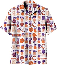 Wes & Willy Men’s Clemson University Pineapple Camp Button Down Shirt