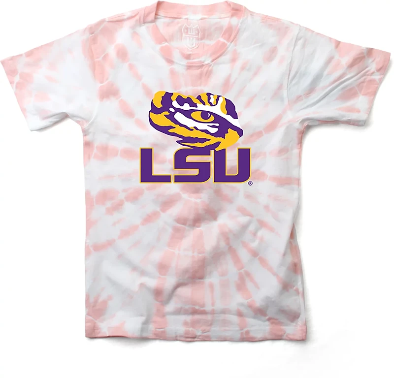 Wes & Willy Girls' Louisiana State University Logo Circle Tie Dye Graphic T-shirt