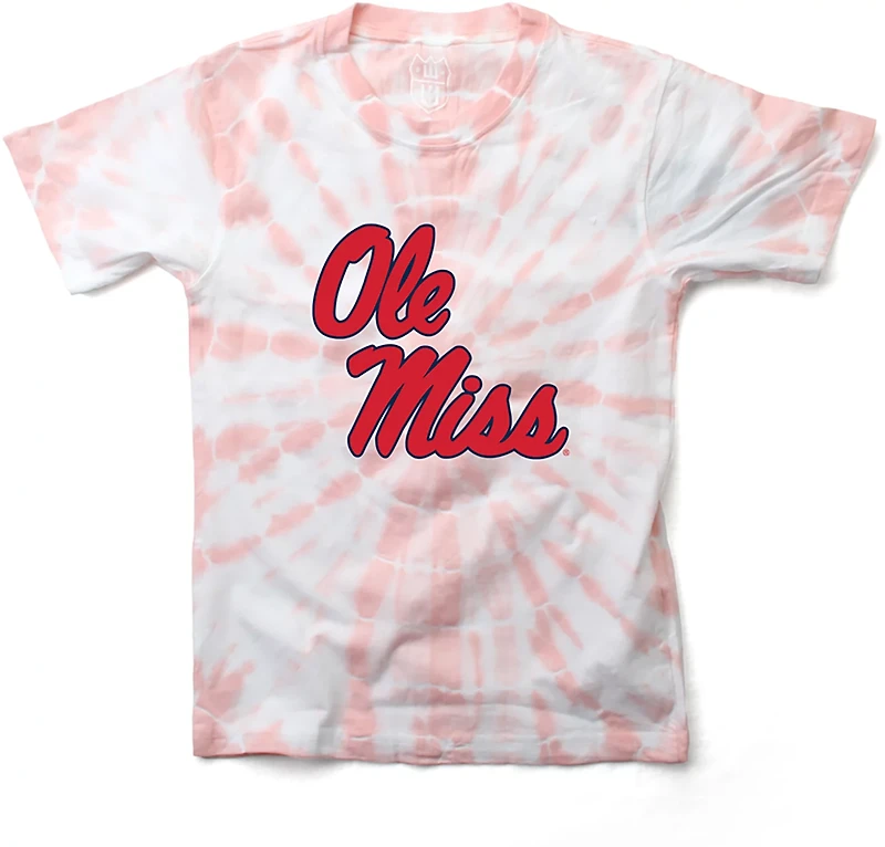 Wes & Willy Girls' University of Mississippi Logo Circle Tie Dye Graphic T-shirt