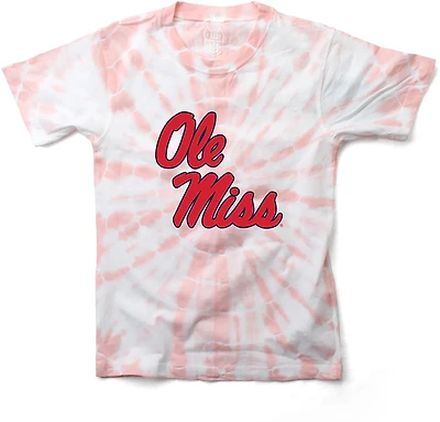 Wes & Willy Girls' University of Mississippi Logo Circle Tie Dye Graphic T-shirt