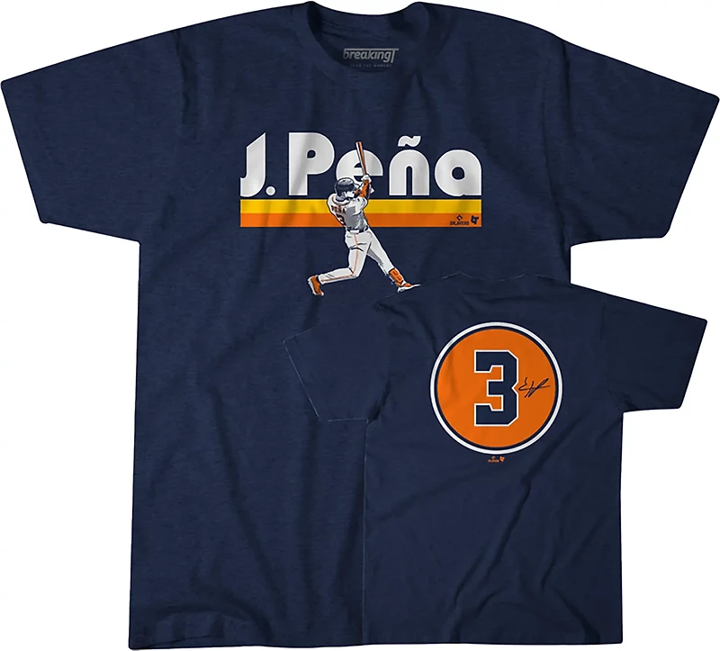 BreakingT Men's Astros Pena Slugger Swing N&N Short Sleeve T-shirt