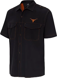 Antigua Men's University of Texas Scatter Print Button Down Shirt