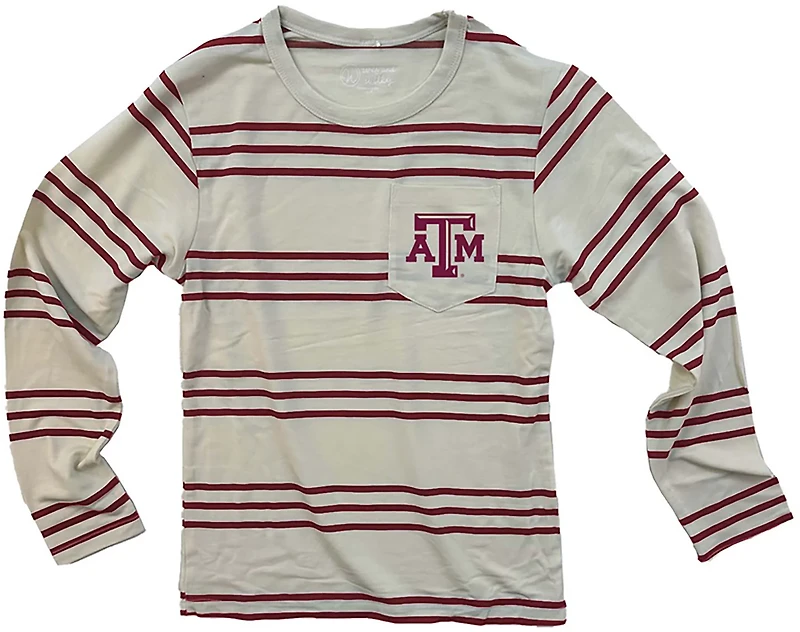 Wes and Willy Boys' Texas A&M University Stripe Long Sleeve T-shirt