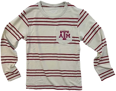 Wes and Willy Boys' Texas A&M University Stripe Long Sleeve T-shirt