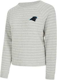 Concepts Sport Women's Carolina Panthers Ventura Striped Long Sleeve Top