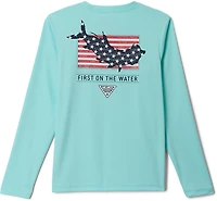 Columbia Sportswear Boys' Terminal Tackle PFG Fins and Stripes Long Sleeve T-shirt