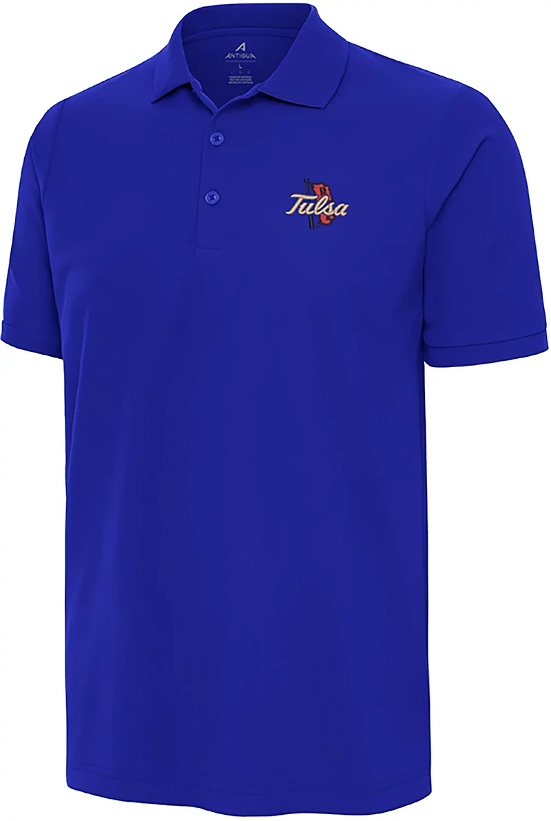 Antigua Men's Tulsa Golden Hurricane Legacy Pique Short Sleeve Polo Shirt