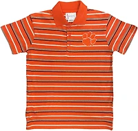 Two Feet Ahead Boys' Clemson University Multi-Stripe Polo Shirt