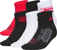 adidas Youth Boys' Cushioned Graphic Quarter Socks 6 Pack