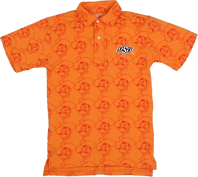 Wes & Willy Boys' Oklahoma State University Allover Print Polo Shirt