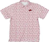 Wes & Willy Men's University of Arkansas Allover Tailgate Print Polo Shirt